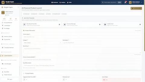 AI Product Launch Assistant interface